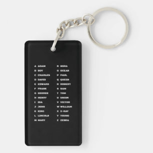 Law Enforcement Phonetic Alphabet Police Keychain