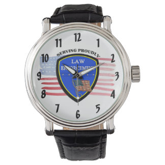 Law Enforcement Police American Flag Watch