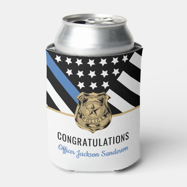 Law Enforcement Police Department Retirement Party Can Cooler (Can Front)