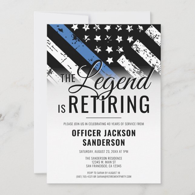 Law Enforcement Police Department Retirement Party Invitation