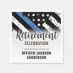 Law Enforcement Police Department Retirement Party Napkin