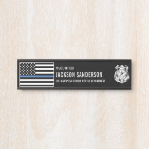 Law Enforcement Police Department Thin Blue Line Door Sign