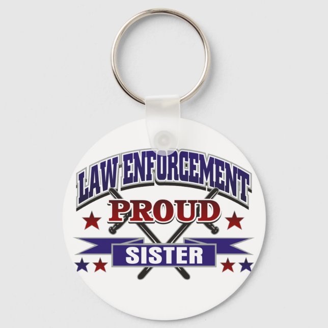 Law Enforcement Proud Sister Keychain (Front)