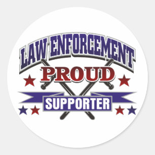 Law Enforcement Proud Supporter Classic Round Sticker
