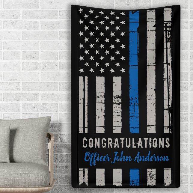Law Enforcement Retirement Police Thin Blue Line B Banner (Creator Uploaded)