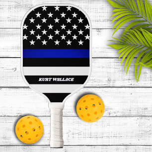 Law Enforcement Thin Blue Line Personalized Pickleball Paddle