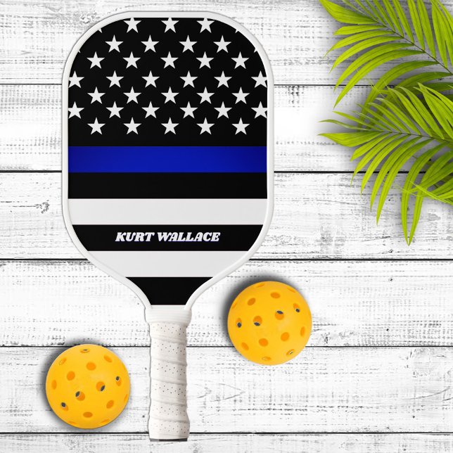 Law Enforcement Thin Blue Line Personalized Pickleball Paddle (Creator Uploaded)
