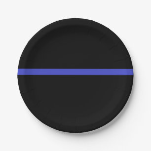 Law enforcement thin blue line plates! paper plate