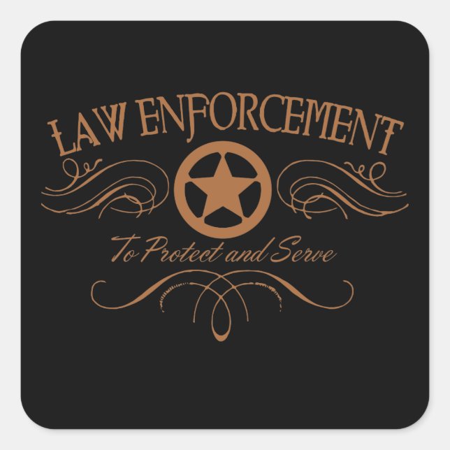 Law Enforcement Western Square Sticker (Front)