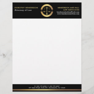 Law Firm Elegant Gold And Black Letterhead