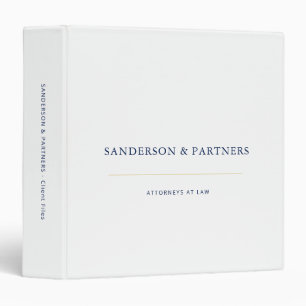 Law firm elegant minimal client file organizer binder