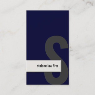Law Firm Lawyer Business Card Bold Monogram Navy