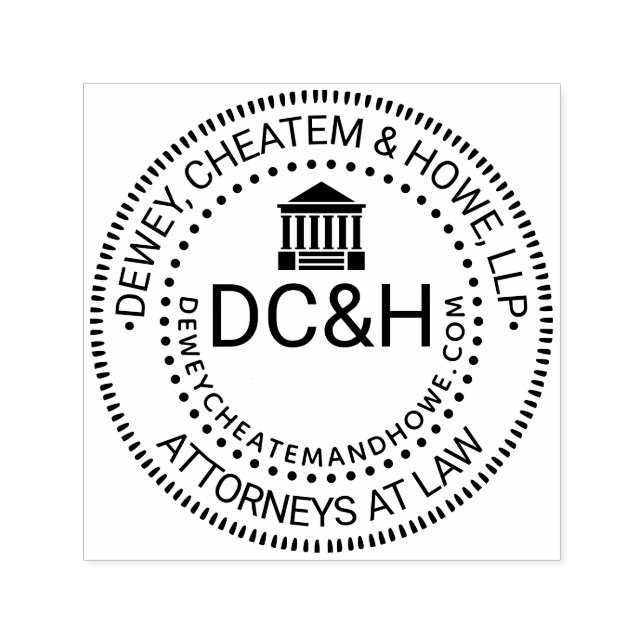 Law Firm Logo Seal Courthouse Name Initials URL Self-inking Stamp (Design)