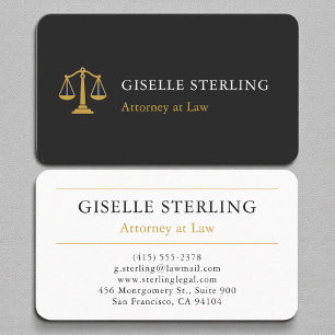 Law Firm Luxury Black & Gold Professional Business Card