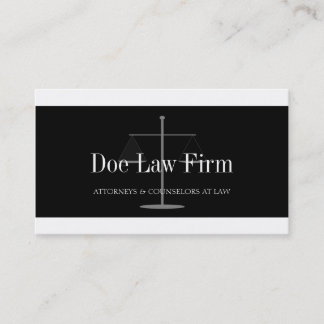 Law Firm W/B Silver Business Card