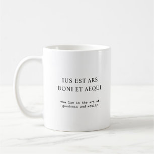 Law Goodness & Equity Inspirational Latin Quote Coffee Mug