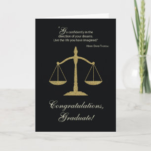 Law Graduation Congratulations Scales of Justice Card