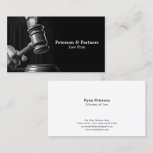Law & Justice   BW Judge’s Gavel on Black Business Card
