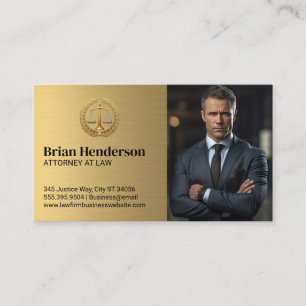 Law Justice Scales Logo   Business Man in Suit Card