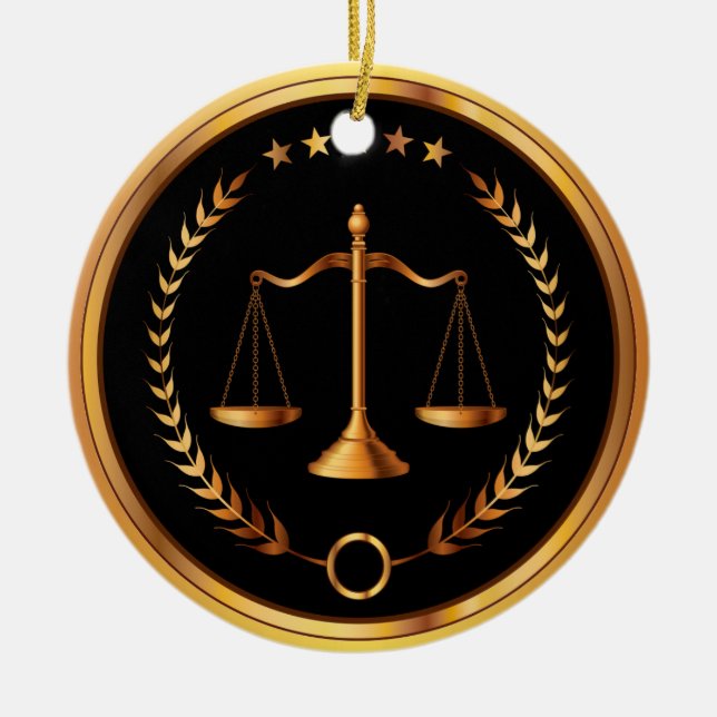 Law, Lawyer, Scales of Justice - SRF Ceramic Ornament (Front)