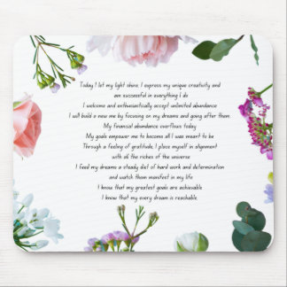 Law of Attraction Abundance Prayer Mouse Pad