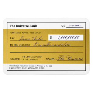 Law of Attraction Elegant Gold Abundance Check Magnet