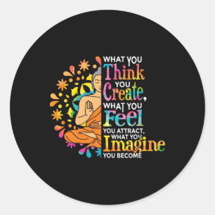 Law Of Attraction Manifest Buddha Meditation Yoga  Classic Round Sticker