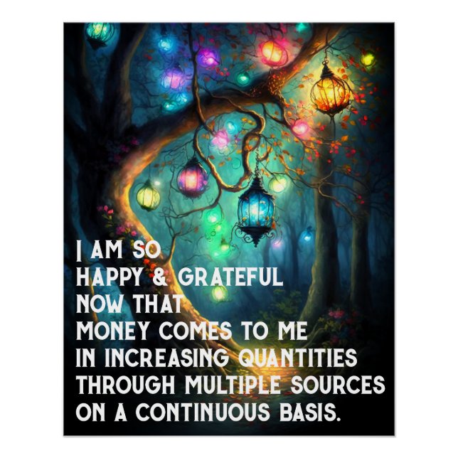 Law of Attraction Money Manifestation Quote Wealth Poster (Front)