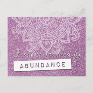 Law of Attraction Money Wealth Yoga Mindful Quote  Postcard