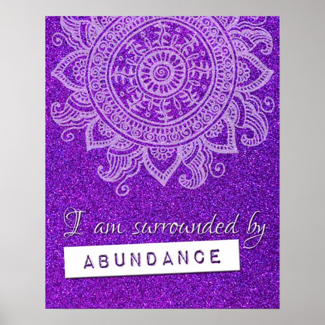 Law of Attraction Money Wealth Yoga Mindful Quote  Poster (Front)
