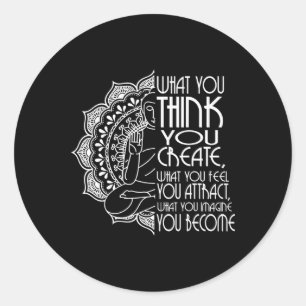 Law Of Attraction Spiritual Buddha Meditation Gift Classic Round Sticker