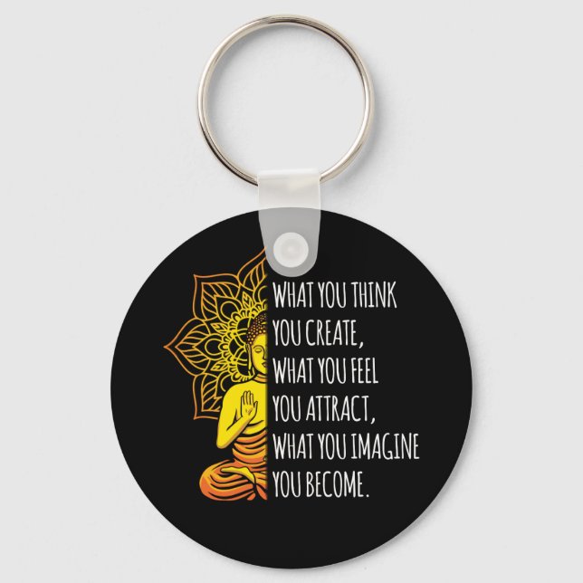 Law Of Attraction Spiritual Buddha Meditation Keychain (Front)