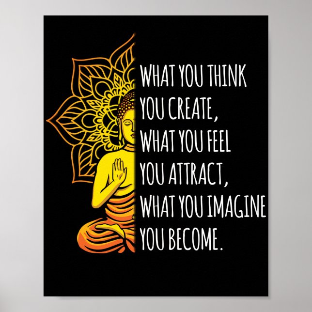Law Of Attraction Spiritual Buddha Meditation Poster (Front)