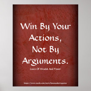Law Of Wealth Power Win By Your Actions Red Poster