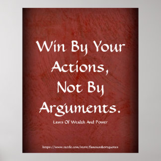 Law Of Wealth Power Win By Your Actions Red Poster