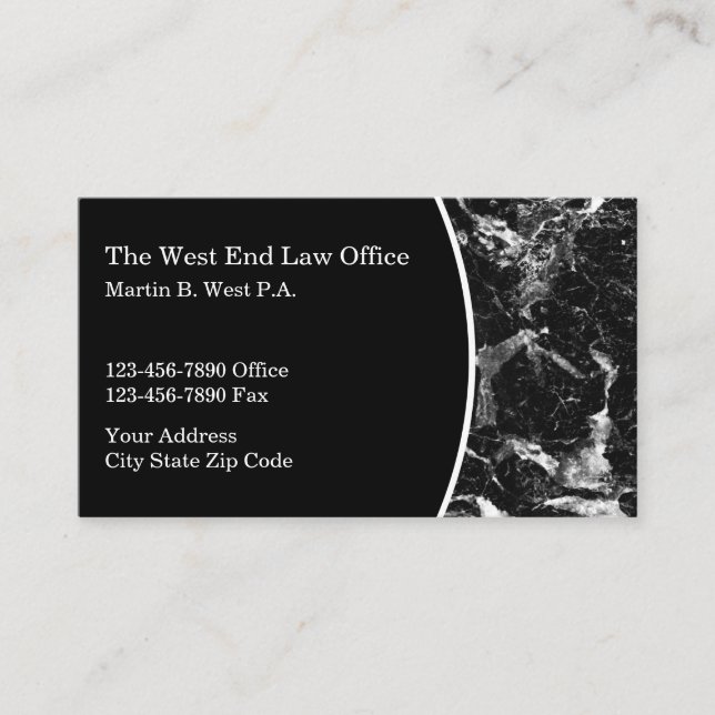 Law Office Attorney Classy  Business Card (Front)