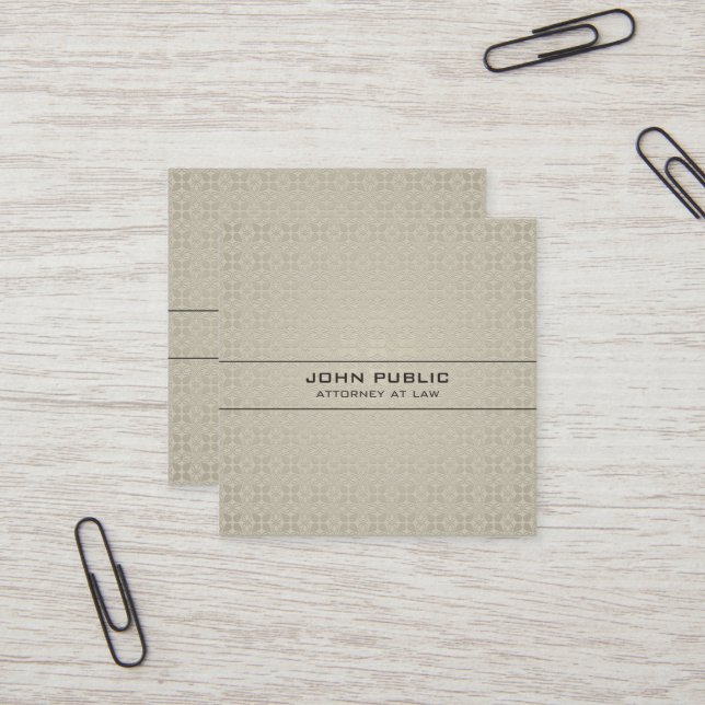 Law Office Attorney Modern Elegant Silk Luxury Square Business Card (Front/Back In Situ)