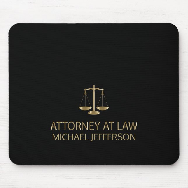 Law Office - Black and Gold Mouse Pad (Front)