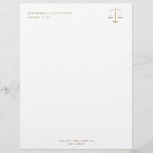LAW OFFICE Classic Scales Of Justice Letterhead
