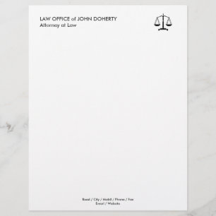 LAW OFFICE Classic Scales Of Justice Letterhead