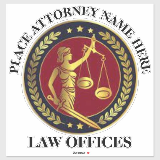 Law Office Custom-Cut Vinyl Sticker (Sheet)