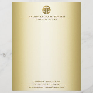 LAW OFFICE Elegant Gold Letterhead