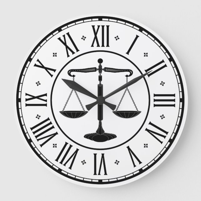 LAW OFFICE | Scales of Justice Large Clock (Front)