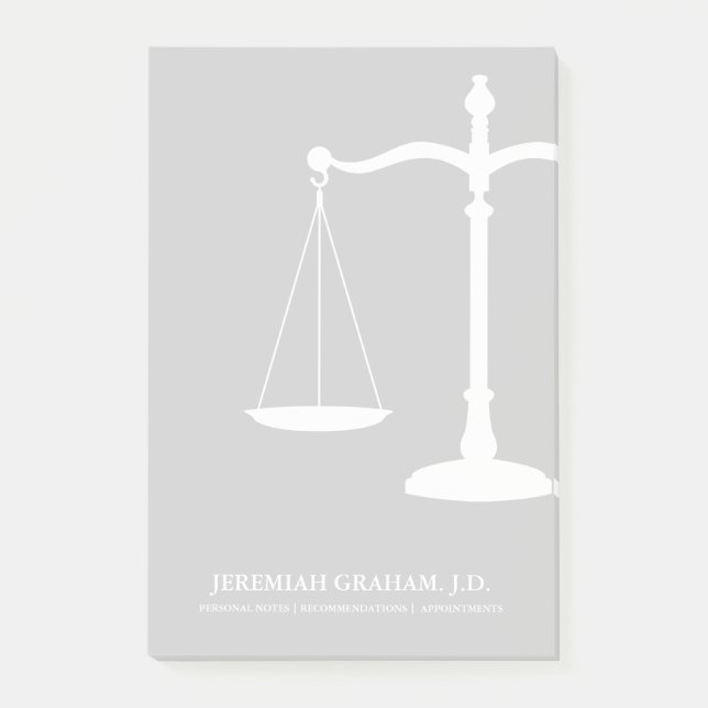 Law Professional Custom Name Justice Scales Post-it Notes (Front)