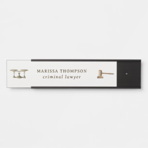 Law Scales Gavel Legal Antique Custom Name Door Sign