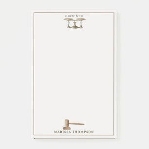 Law Scales Gavel Legal Antique Custom Name Post-it Notes