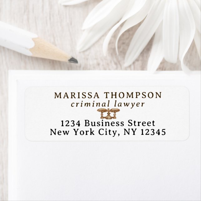 Law Scales Legal Antique Lawyer Return Address (Insitu)