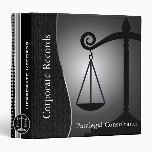 Law | Scales of Justice | Black | Lawyers Binder (Front/Spine)