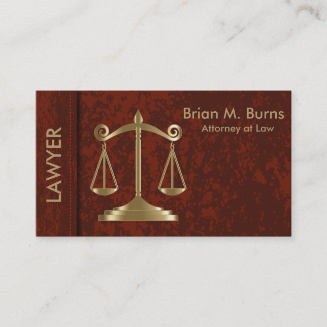 Law | Scales of Justice | Customizable | Lawyer Business Card (Front)