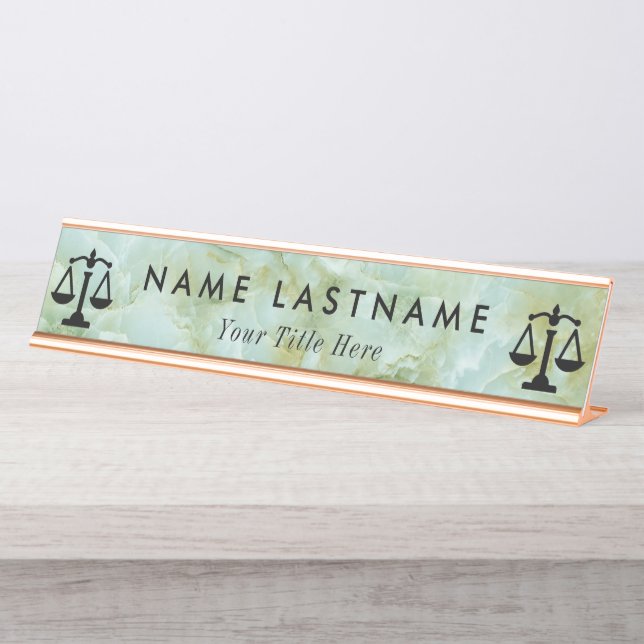 Law | Scales of Justice | Lawyer Desk Name Plate (Front)